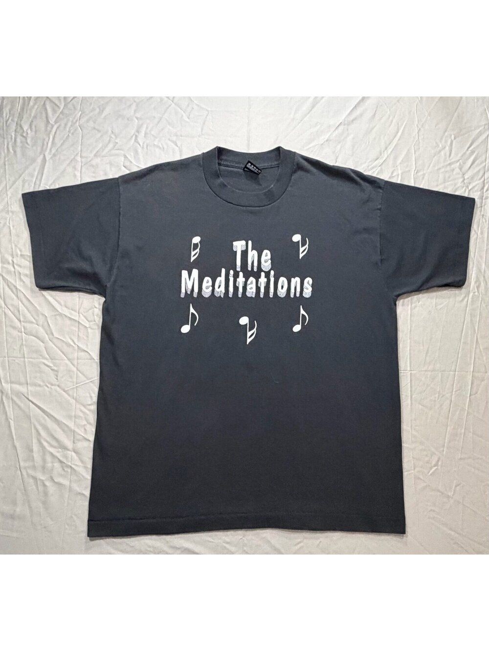 Vintage The Meditations Music Notes T-Shirt XL USA Single Stitch